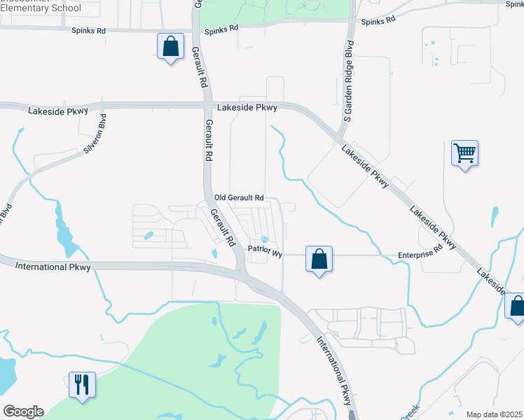map of restaurants, bars, coffee shops, grocery stores, and more near 264 Harbor Hills Drive in Flower Mound