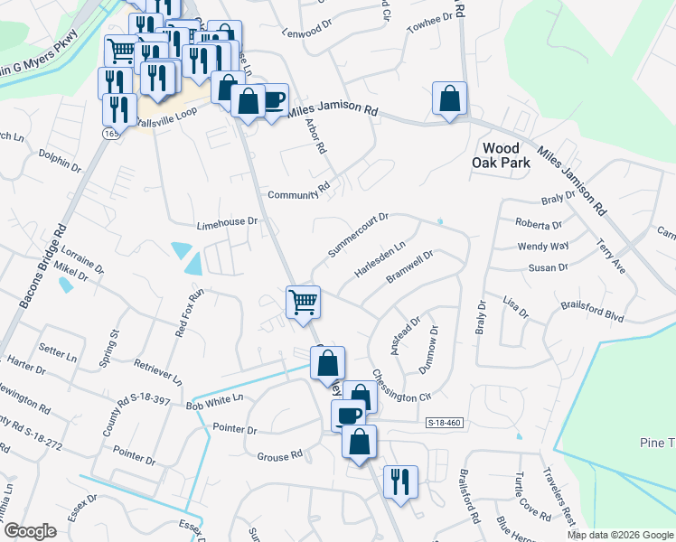 map of restaurants, bars, coffee shops, grocery stores, and more near 103 Marmet Court in Summerville