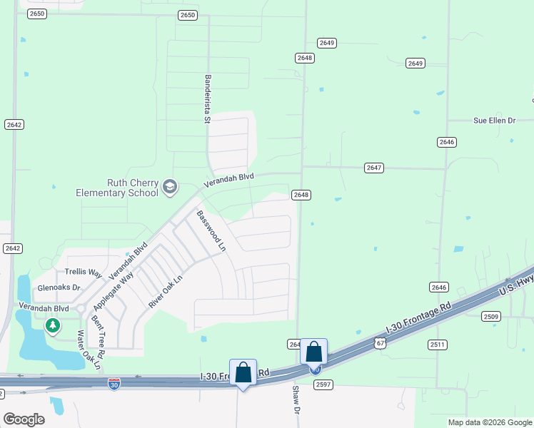 map of restaurants, bars, coffee shops, grocery stores, and more near 2117 Donker Drive in Royse City