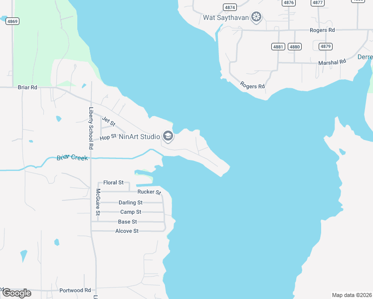 map of restaurants, bars, coffee shops, grocery stores, and more near 6821 Briar Road in Azle