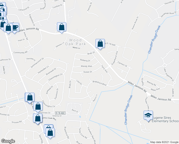 map of restaurants, bars, coffee shops, grocery stores, and more near 125 Susan Drive in Summerville