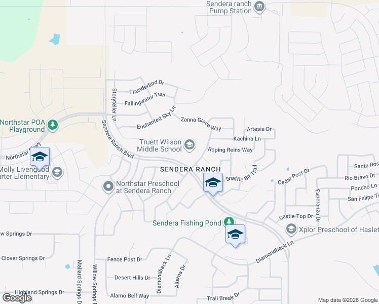 map of restaurants, bars, coffee shops, grocery stores, and more near 14250 Sendera Ranch Boulevard in Haslet