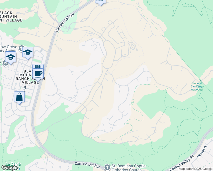 map of restaurants, bars, coffee shops, grocery stores, and more near 7808 Santaluz Inlet in San Diego