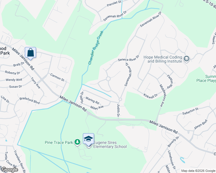 map of restaurants, bars, coffee shops, grocery stores, and more near 131 Lake Jogassee Drive in Summerville