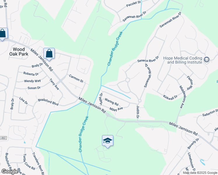 map of restaurants, bars, coffee shops, grocery stores, and more near 161 Black River Drive in Summerville