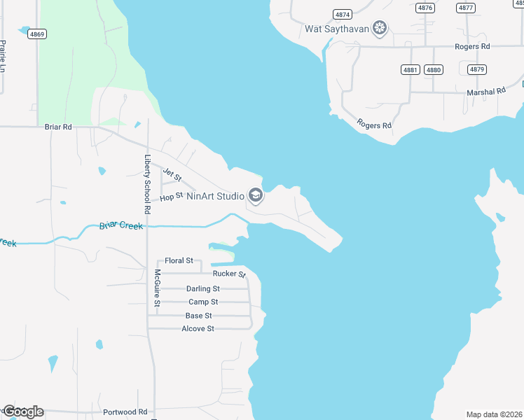 map of restaurants, bars, coffee shops, grocery stores, and more near 6862 Briar Road in Azle