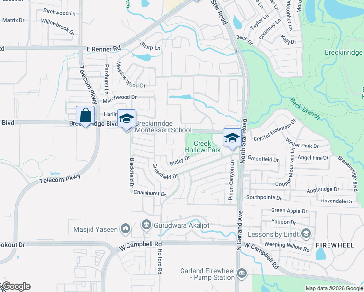 map of restaurants, bars, coffee shops, grocery stores, and more near 3004 Cotters Circle in Richardson