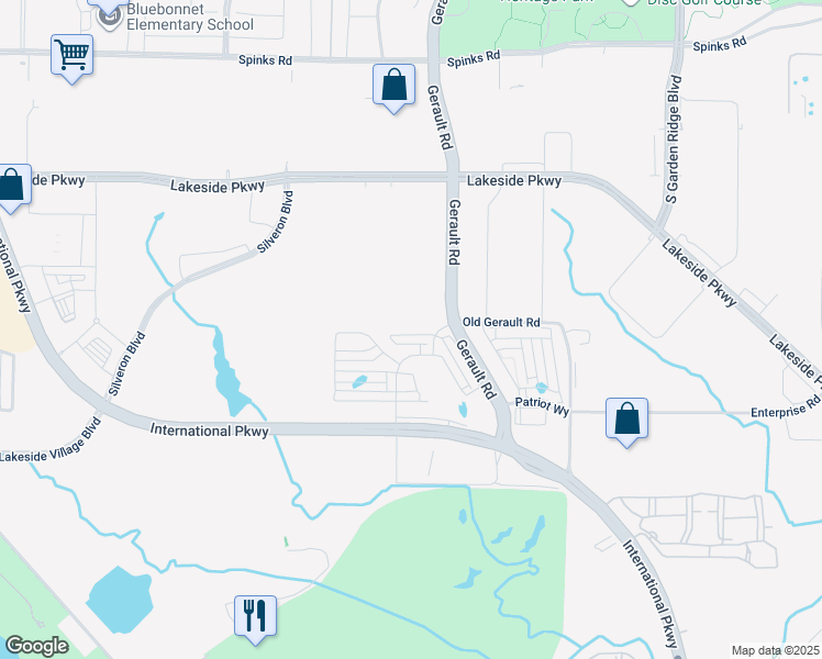 map of restaurants, bars, coffee shops, grocery stores, and more near 1174 Lake City Avenue in Flower Mound