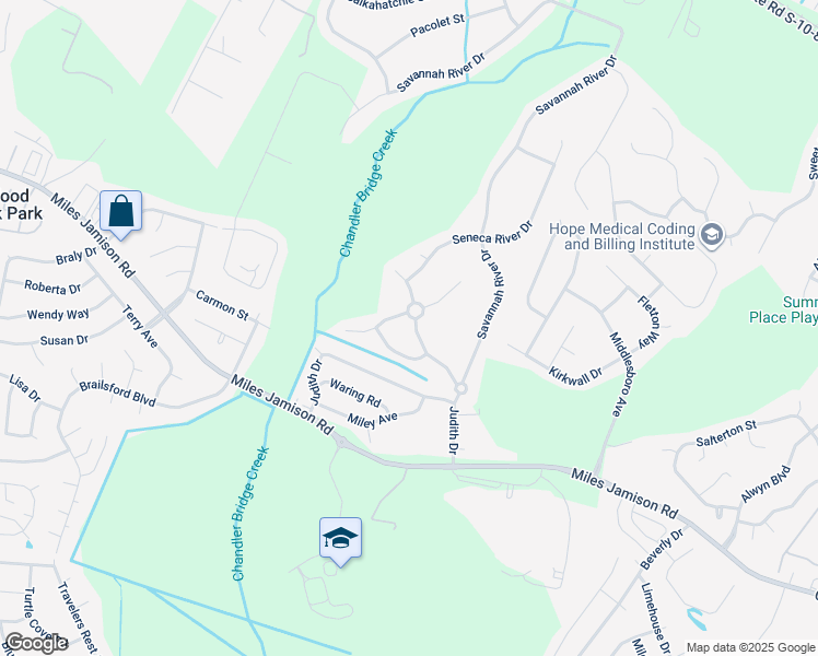 map of restaurants, bars, coffee shops, grocery stores, and more near 143 Lake Jogassee Drive in Summerville