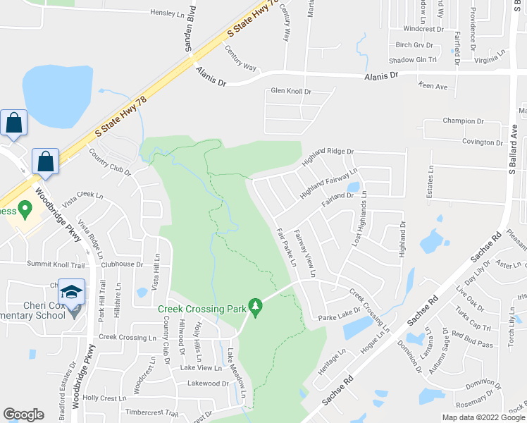 map of restaurants, bars, coffee shops, grocery stores, and more near 1920 Fair Parke Lane in Wylie