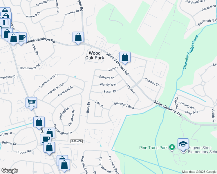map of restaurants, bars, coffee shops, grocery stores, and more near 125 Susan Drive in Summerville