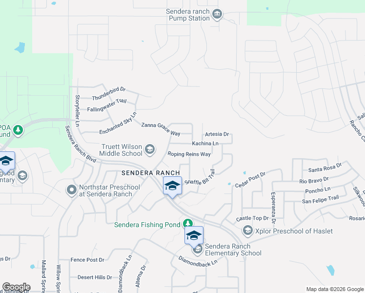map of restaurants, bars, coffee shops, grocery stores, and more near 1329 Zanna Grace Way in Haslet