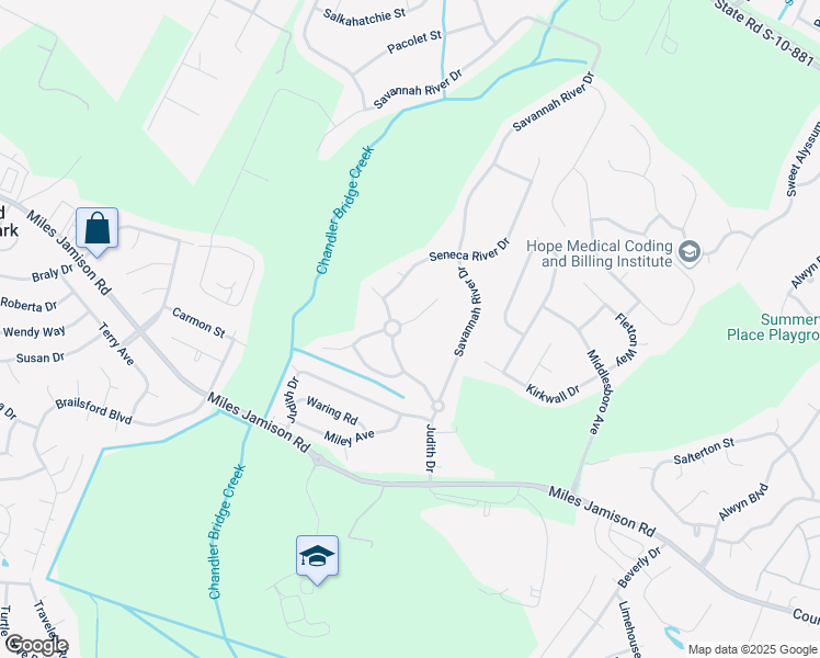 map of restaurants, bars, coffee shops, grocery stores, and more near 102 Broad River Drive in Summerville