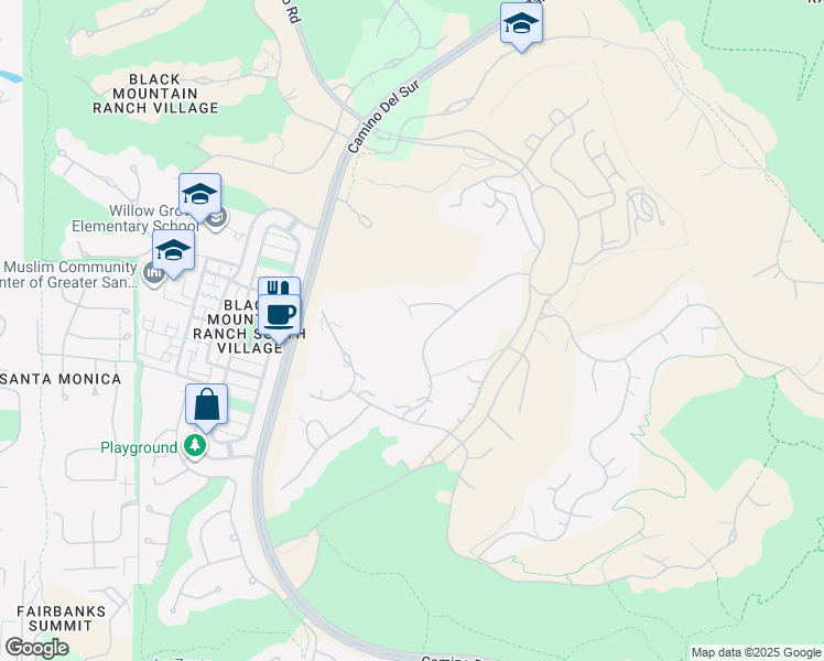 map of restaurants, bars, coffee shops, grocery stores, and more near 7975 Villas in San Diego