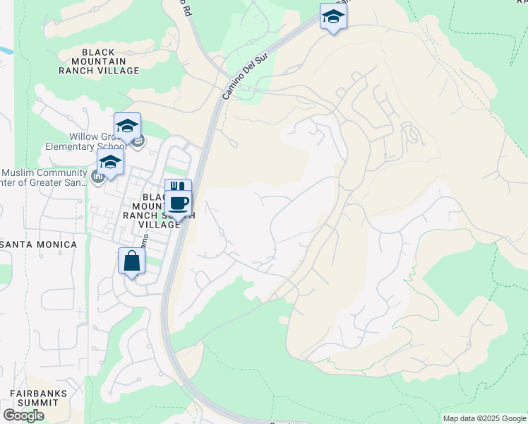 map of restaurants, bars, coffee shops, grocery stores, and more near 7975 Villas in San Diego