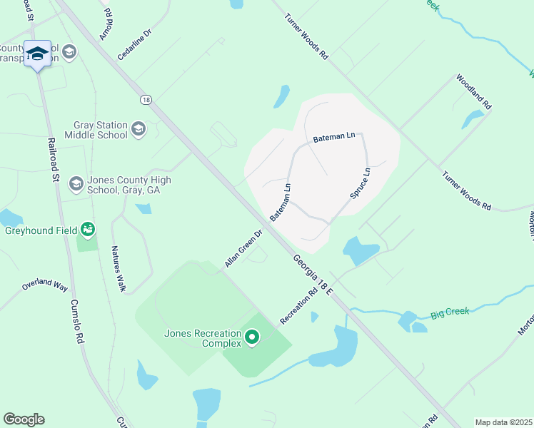 map of restaurants, bars, coffee shops, grocery stores, and more near 113 Bateman Lane in Gray