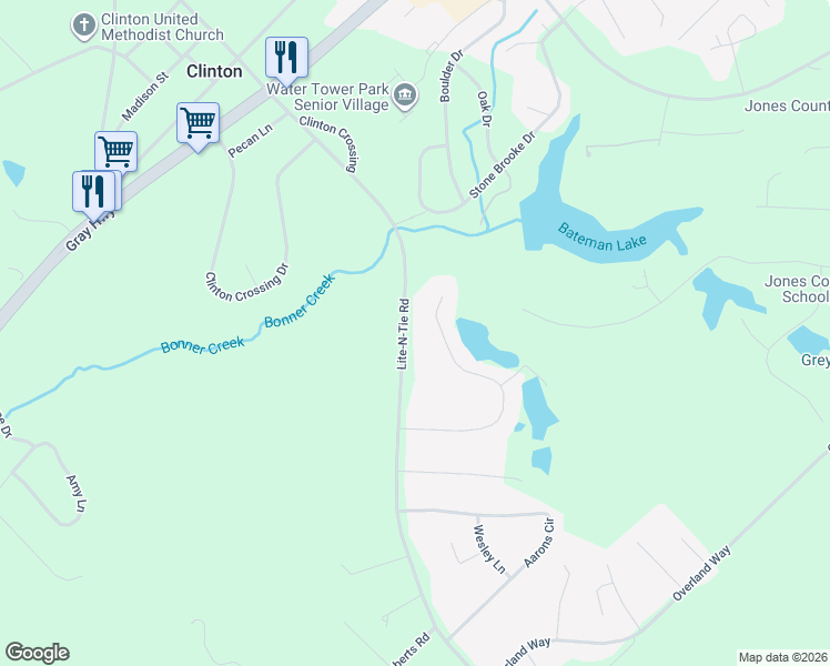 map of restaurants, bars, coffee shops, grocery stores, and more near 225 Lite-N-Tie Road in Gray