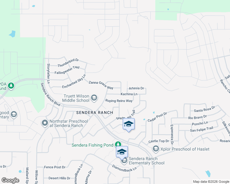 map of restaurants, bars, coffee shops, grocery stores, and more near 1240 Kachina Lane in Haslet