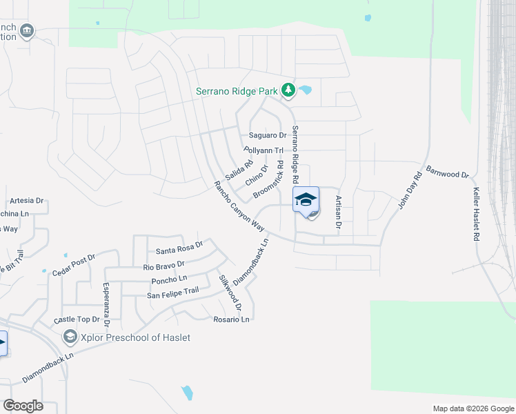 map of restaurants, bars, coffee shops, grocery stores, and more near 544 Bromeliad Drive in Haslet