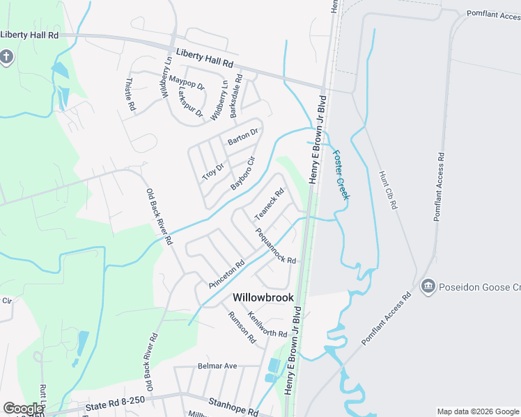 map of restaurants, bars, coffee shops, grocery stores, and more near 8 Teaneck Road in Goose Creek