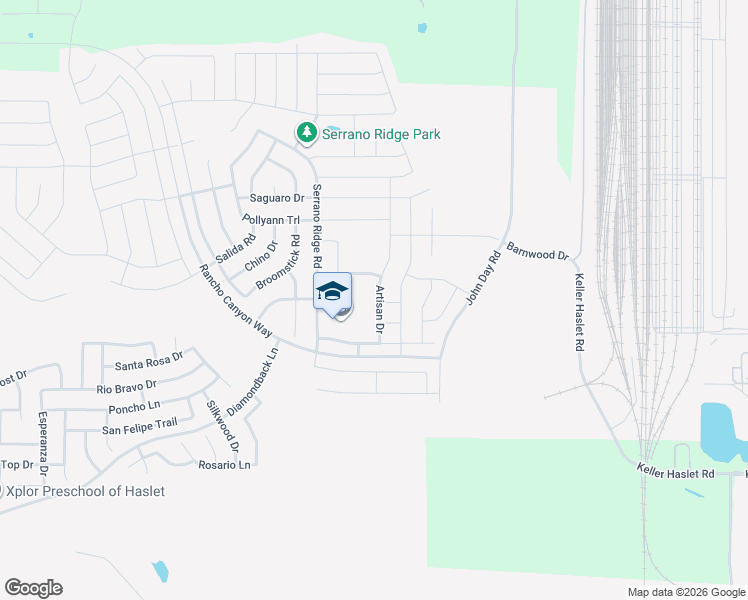 map of restaurants, bars, coffee shops, grocery stores, and more near 14341 Artisan Drive in Haslet