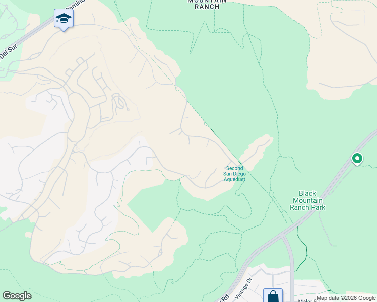 map of restaurants, bars, coffee shops, grocery stores, and more near 8475 Run of the Knolls in San Diego