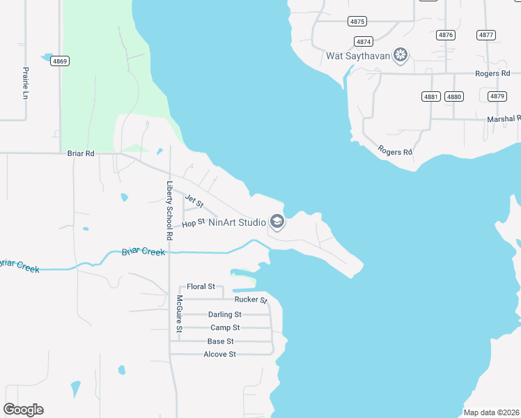 map of restaurants, bars, coffee shops, grocery stores, and more near 7032 Briar Road in Azle