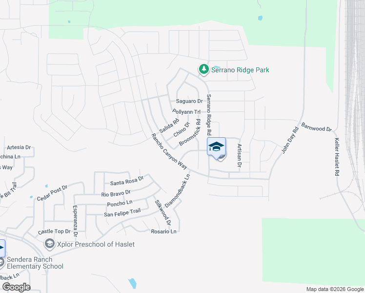 map of restaurants, bars, coffee shops, grocery stores, and more near 544 Bromeliad Drive in Haslet