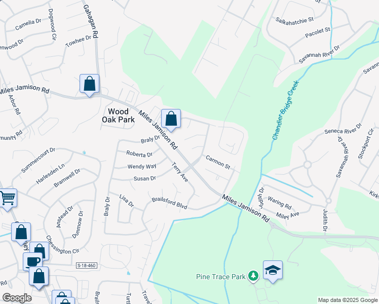 map of restaurants, bars, coffee shops, grocery stores, and more near 109 Peake Lane in Summerville