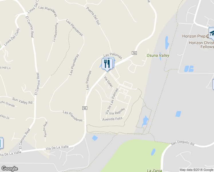 map of restaurants, bars, coffee shops, grocery stores, and more near 3724 Calle Cortejo in Rancho Santa Fe