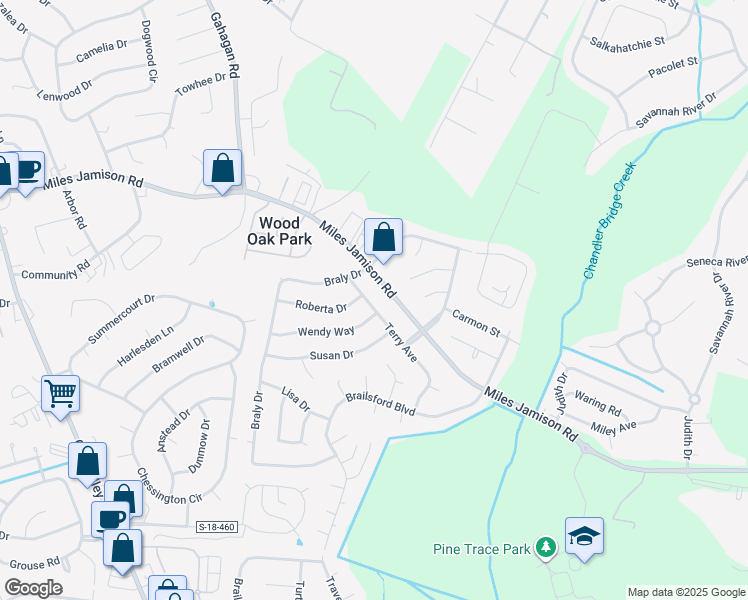 map of restaurants, bars, coffee shops, grocery stores, and more near 109 Terry Avenue in Summerville