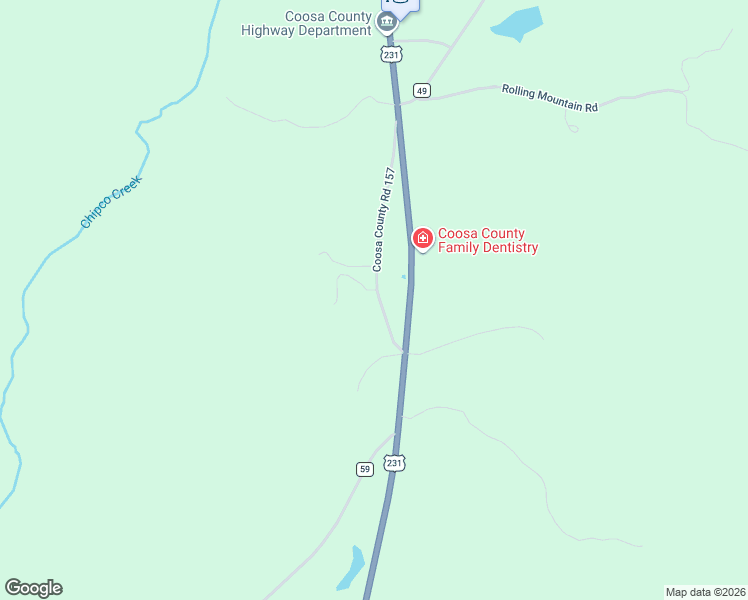 map of restaurants, bars, coffee shops, grocery stores, and more near 127 Coosa County Road 157 in Rockford