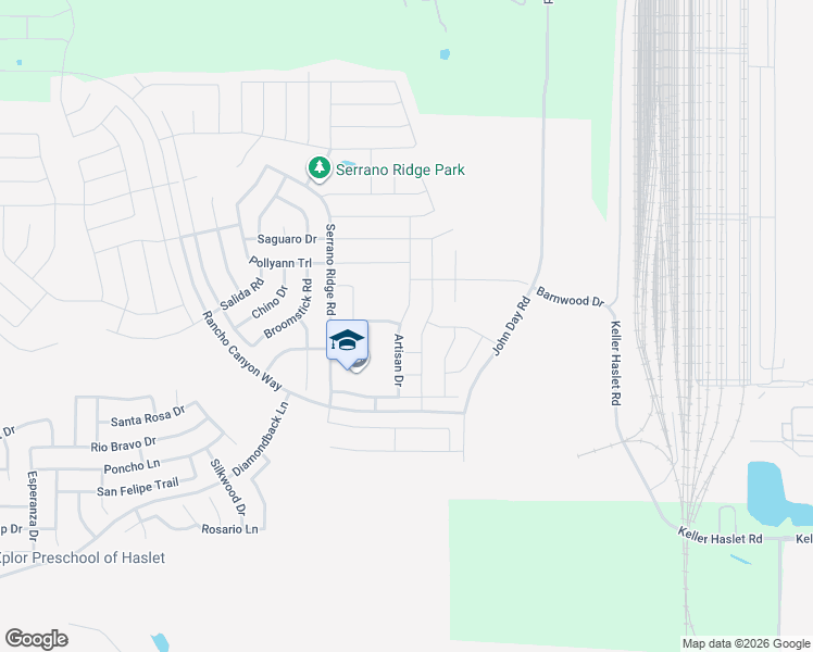 map of restaurants, bars, coffee shops, grocery stores, and more near 14400 Artisan Drive in Haslet