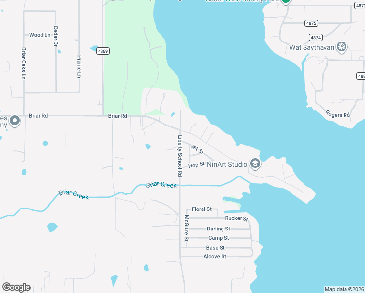 map of restaurants, bars, coffee shops, grocery stores, and more near 7211 Briar Road in Azle