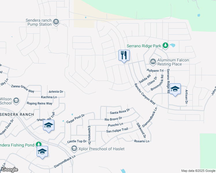 map of restaurants, bars, coffee shops, grocery stores, and more near 844 Salida Road in Haslet