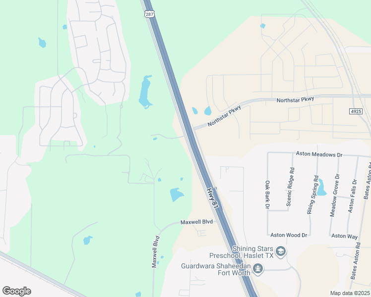 map of restaurants, bars, coffee shops, grocery stores, and more near 14409 U.S. 287 in Fort Worth