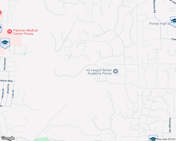 map of restaurants, bars, coffee shops, grocery stores, and more near 13495 Del Poniente Road in Poway