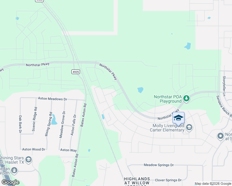 map of restaurants, bars, coffee shops, grocery stores, and more near 13140 Bates Aston Road in Haslet