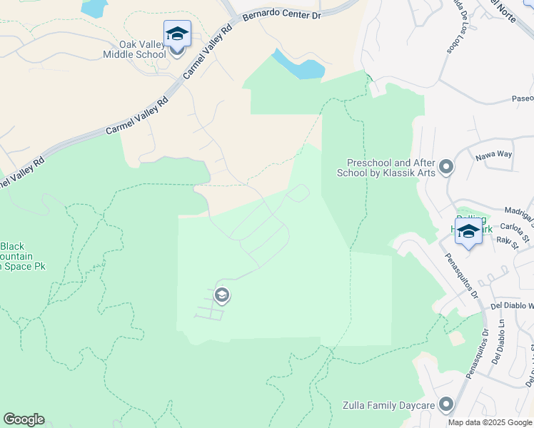 map of restaurants, bars, coffee shops, grocery stores, and more near 15918 Sarah Ridge Road in San Diego