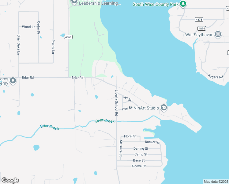 map of restaurants, bars, coffee shops, grocery stores, and more near 7317 Briar Road in Azle