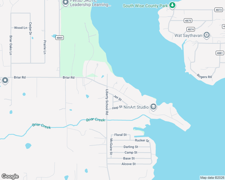 map of restaurants, bars, coffee shops, grocery stores, and more near 7211 Briar Road in Azle