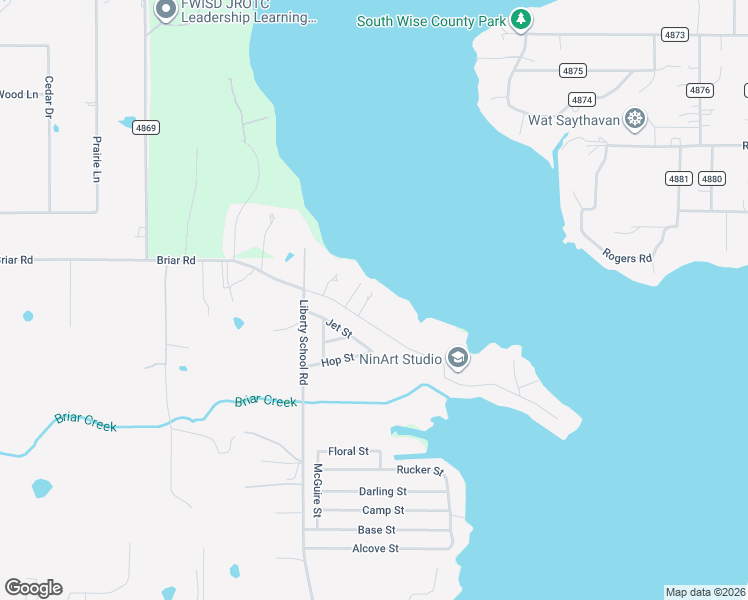 map of restaurants, bars, coffee shops, grocery stores, and more near 7170 Briar Road in Azle