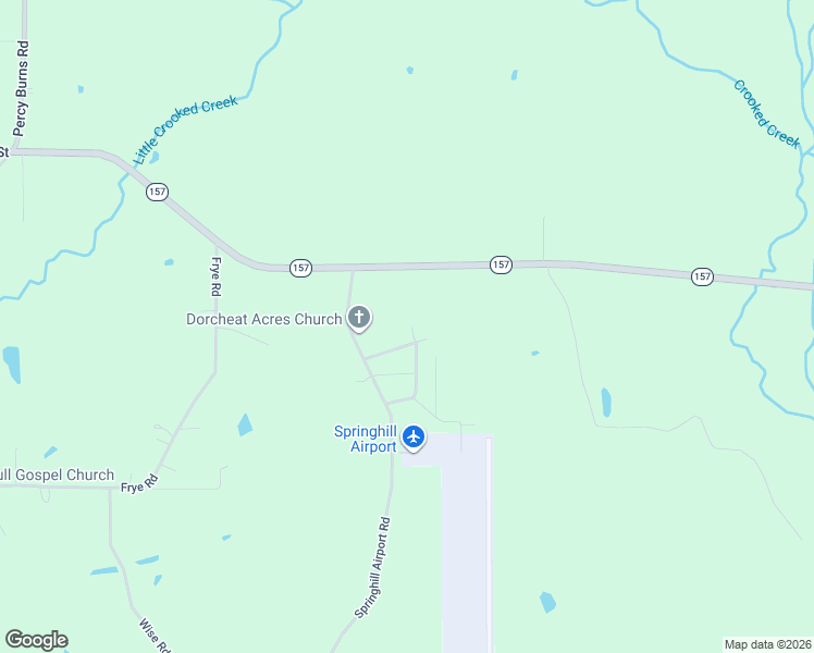 map of restaurants, bars, coffee shops, grocery stores, and more near 203 Airport Loop in Springhill