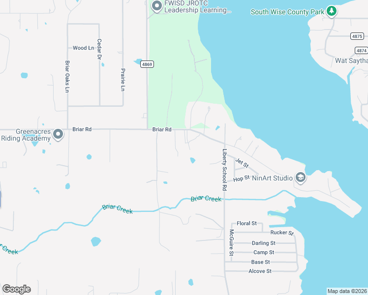 map of restaurants, bars, coffee shops, grocery stores, and more near 7421 Briar Road in Azle