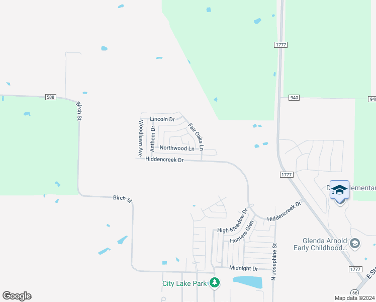 map of restaurants, bars, coffee shops, grocery stores, and more near 1125 Northwood Lane in Royse City