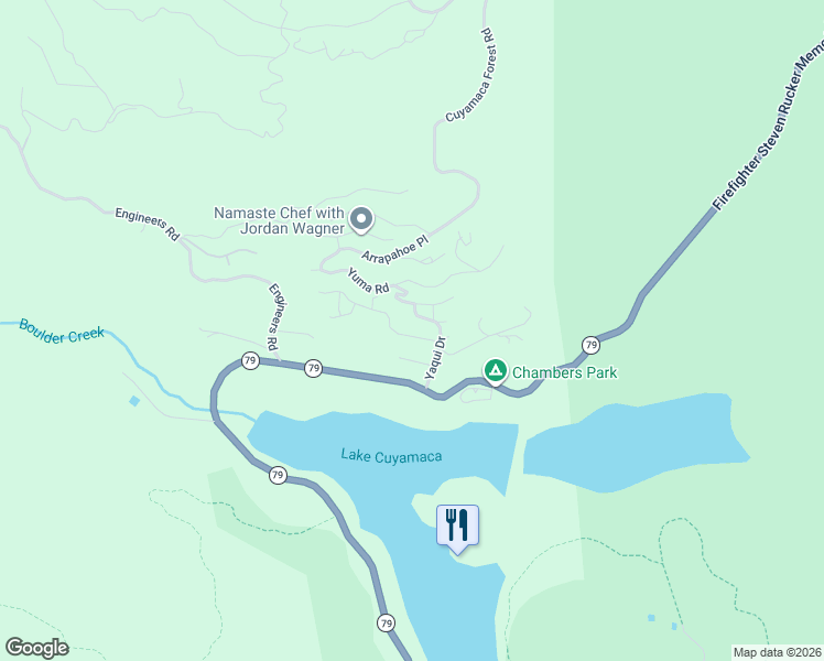 map of restaurants, bars, coffee shops, grocery stores, and more near 34672 Navajo Road in Julian
