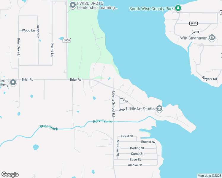 map of restaurants, bars, coffee shops, grocery stores, and more near 7317 Briar Road in Azle
