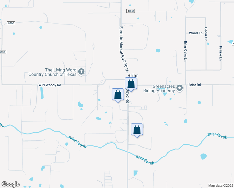 map of restaurants, bars, coffee shops, grocery stores, and more near 14553 Farm to Market Road 730 North in Azle