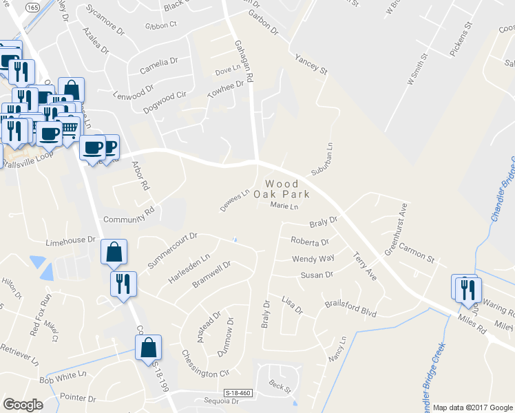 map of restaurants, bars, coffee shops, grocery stores, and more near 308 Linda Lane in Summerville