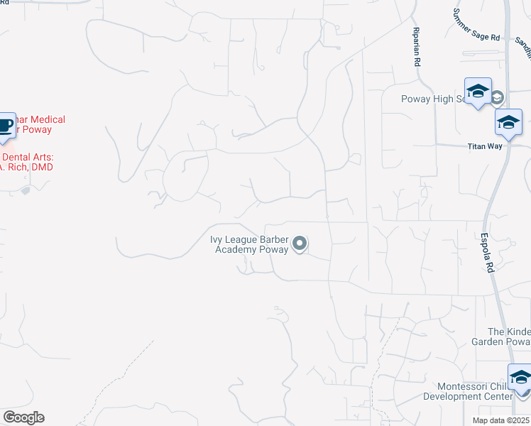 map of restaurants, bars, coffee shops, grocery stores, and more near 13645 Paseo De La Huerta in Poway